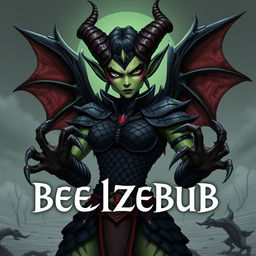 A character poster featuring Beelzebub, the Ruler of the Envy Ring