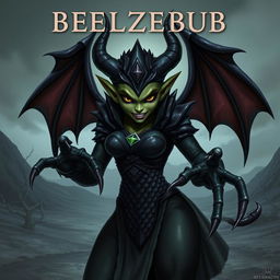 A character poster featuring Beelzebub, the Ruler of the Envy Ring