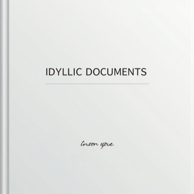 A minimalistic cover page for a document titled "IDYLLIC DOCUMENTS," featuring a clean and organized layout