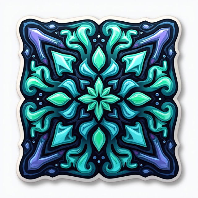 A high-definition square sticker featuring vibrant colors and a glossy finish