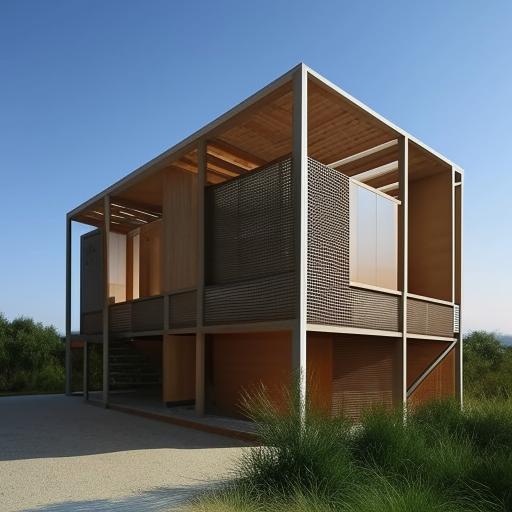 A two-story structure featuring four individual rooms, optimally arranged for efficient use of space.