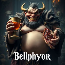 A very realistic, live-action character poster of Belphegor, the Ruler of the Gluttony Ring