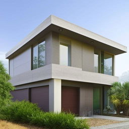 A two-story structure featuring four individual rooms, optimally arranged for efficient use of space.