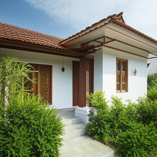 A small, double-story traditional house with excellent ventilation and impressive architecture. The house radiates a nostalgic charm, flawlessly blending functionality and time-honored design