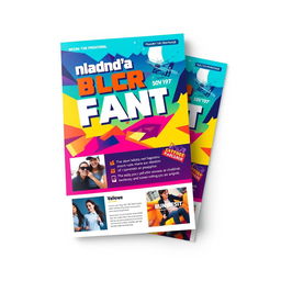 A colorful and eye-catching flyer with dimensions of A5, featuring a vibrant design that captures attention