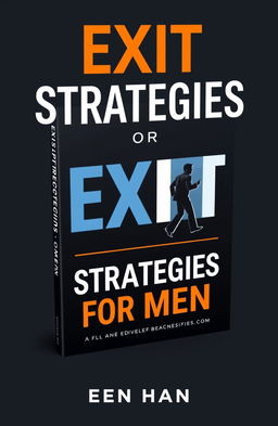 A professional and polished cover design for a book titled "Exit Strategies for Men"