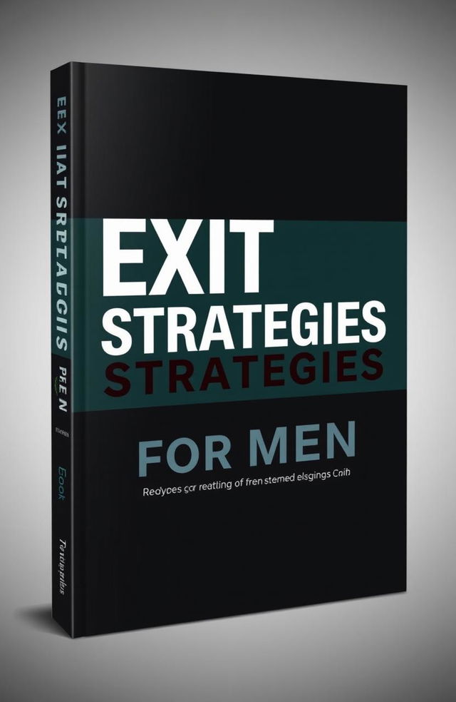 A professional and polished cover design for a book titled "Exit Strategies for Men"