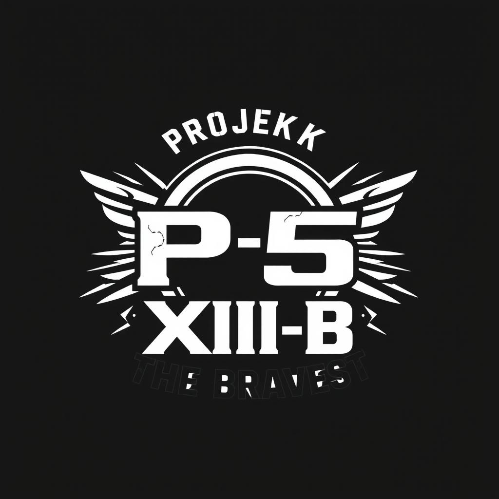 A stylish t-shirt design emphasizing the phrases "Projek P5", "XII-B", and "The Bravest"