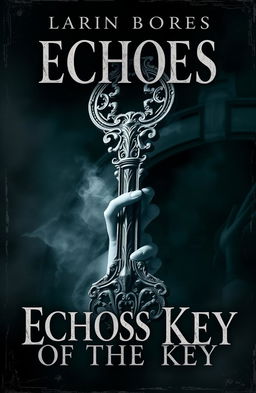 A chilling book cover for a dark horror novel titled 'Echoes of the Key'