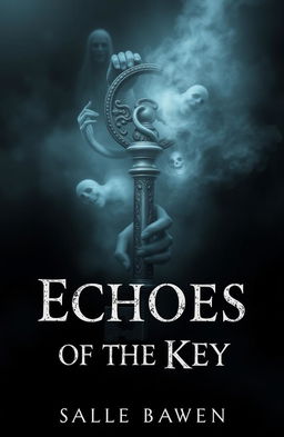 A chilling book cover for a dark horror novel titled 'Echoes of the Key'