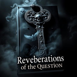 A chilling book cover for a dark horror novel titled 'Reverberations of the Question'