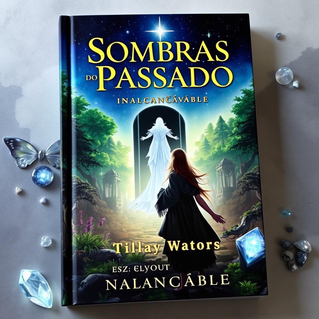 A captivating book cover for 'Sombras do Passado: Inalcançável'