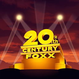 Illustrate the legendary 20th Century Fox logo, emphasizing its magnificent and timeless elegance