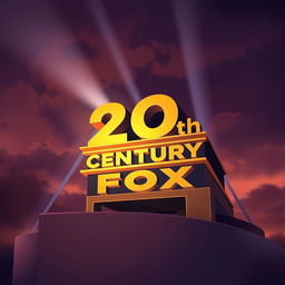 Illustrate the legendary 20th Century Fox logo, emphasizing its magnificent and timeless elegance