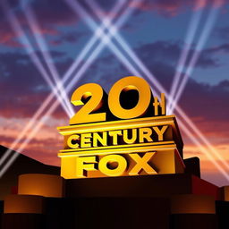 Capture the essence of the famous 20th Century Fox logo, highlighting its timeless grandeur