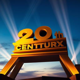 Capture the essence of the famous 20th Century Fox logo, highlighting its timeless grandeur