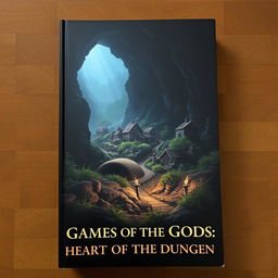 Book cover with the title at the bottom center: Games of the Gods: Heart of the Dungeon