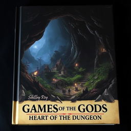 Book cover with the title at the bottom center: Games of the Gods: Heart of the Dungeon