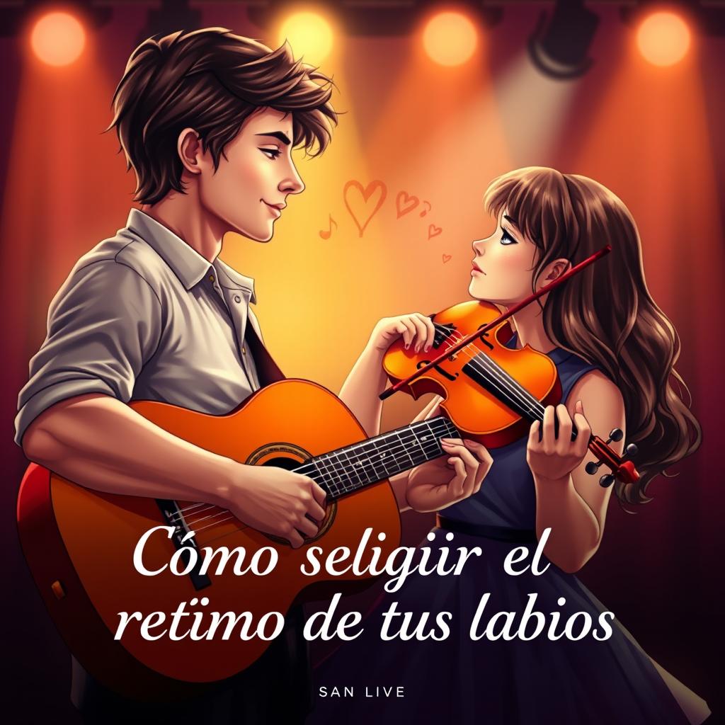 A captivating romance novel cover titled 'Cómo seguir el ritmo de tus labios'