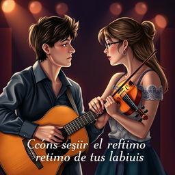 A captivating romance novel cover titled 'Cómo seguir el ritmo de tus labios'