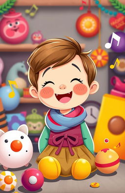 A playful and colorful illustration of a fictional character from a Russian children's song, surrounded by musical notes and cheerful elements