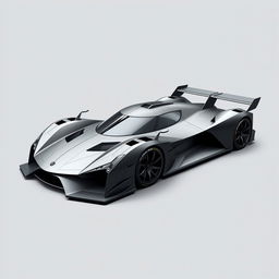 A vector design of a 2-seater LMP-style road hypercar inspired by the F-117 stealth aircraft