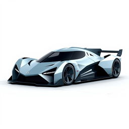 A vector design of a 2-seater LMP-style road hypercar inspired by the Cybertruck