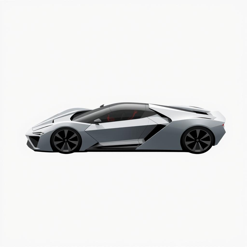 A vector design of an angular and minimalist 2-seater hypercar