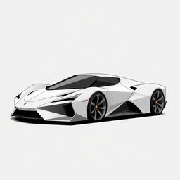 A vector design of an angular and minimalist 2-seater hypercar