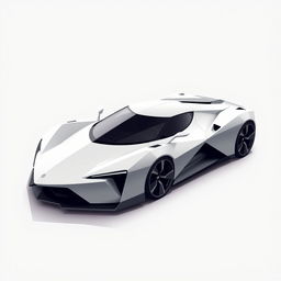 A vector design of an angular and minimalist 2-seater hypercar