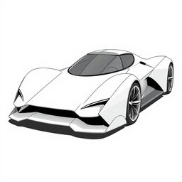 A vector design of a 2-seater hypercar with a wedge-shaped, minimalist design