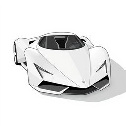 A vector design of a 2-seater hypercar with a wedge-shaped, minimalist design