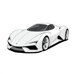 A vector design of a 2-seater hypercar with a wedge-shaped, minimalist design