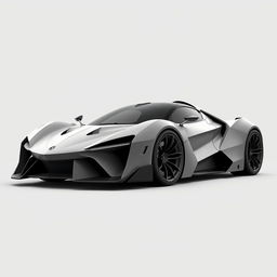 A vector design of a 2-seater hypercar with a wedge-shaped and brutalist aesthetic