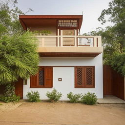 A small, double-story traditional Pakistani house with superb ventilation and notable architecture. The house emanates a unique charm, mingling traditional Pakistani aesthetics with modern functionality