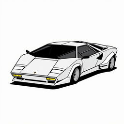 A vector design of a 2-seater hypercar shaped like the iconic Lamborghini Countach