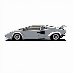 A vector design of a 2-seater hypercar shaped like the iconic Lamborghini Countach