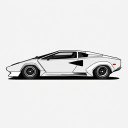 A vector design of a 2-seater hypercar shaped like the iconic Lamborghini Countach