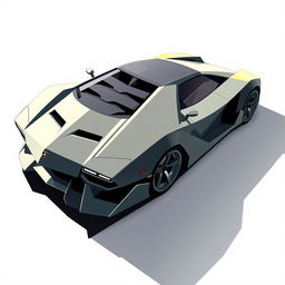 A vector design of a 2-seater hypercar inspired by the classic Lamborghini Countach but with a modern twist