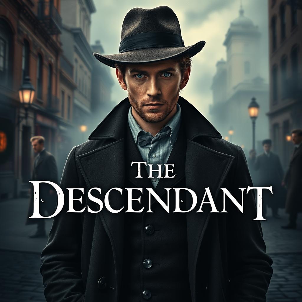 A captivating poster for the movie "The Descendant," set in 1850 New York