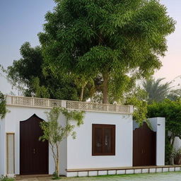 A small, double-story traditional Pakistani house with superb ventilation and notable architecture. The house emanates a unique charm, mingling traditional Pakistani aesthetics with modern functionality