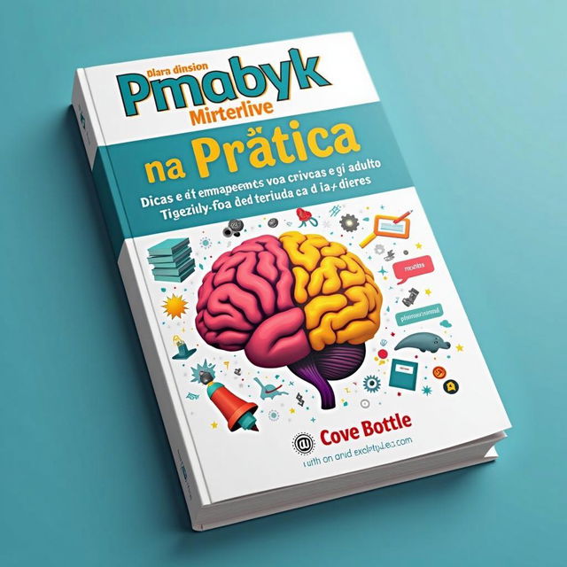 A digital mockup of an e-book cover titled "TDAH na Prática: Dicas e ferramentas para o dia a dia"