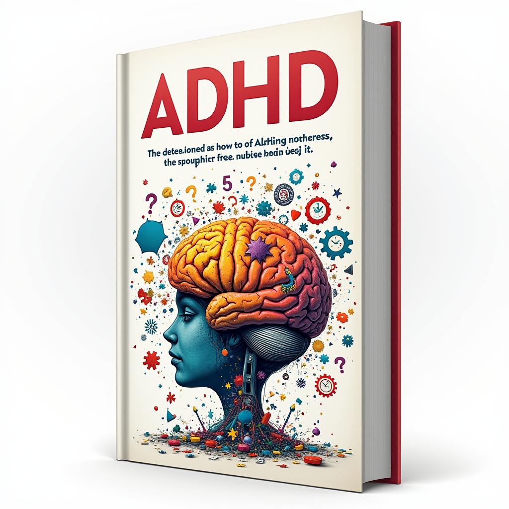 A distinctive book cover featuring a brain in the center with well-defined and separate vibrant colors enhancing its features