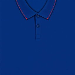 A simple yet elegant polo t-shirt design in a rich blue color, featuring a distinct red line accent