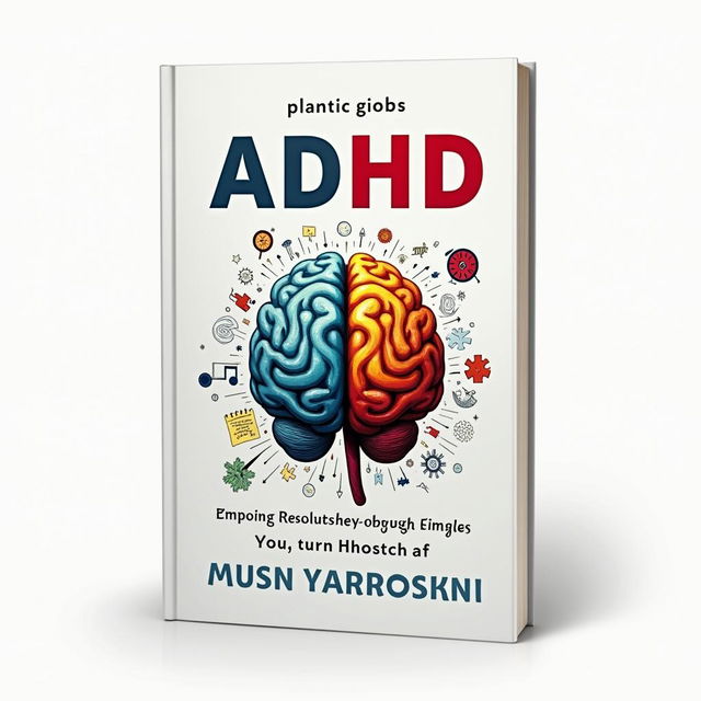 A distinct book cover featuring a brain at the center with well-separated and vibrant colors enhancing its intricate features