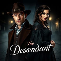 A captivating poster for the movie "The Descendant," set in 1850 New York