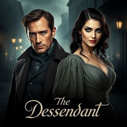 A captivating poster for the movie "The Descendant," set in 1850 New York