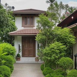 A small, double-story traditional house with excellent ventilation and impressive architecture. The house radiates a nostalgic charm, flawlessly blending functionality and time-honored design