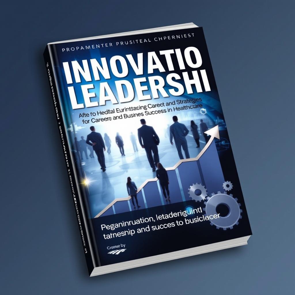 An imposing book cover with a theme of Innovation, Leadership, and Strategies for Career and Business Success in Healthcare