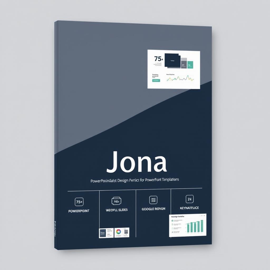 A modern and eye-catching cover for a PowerPoint template product named 'Jona'